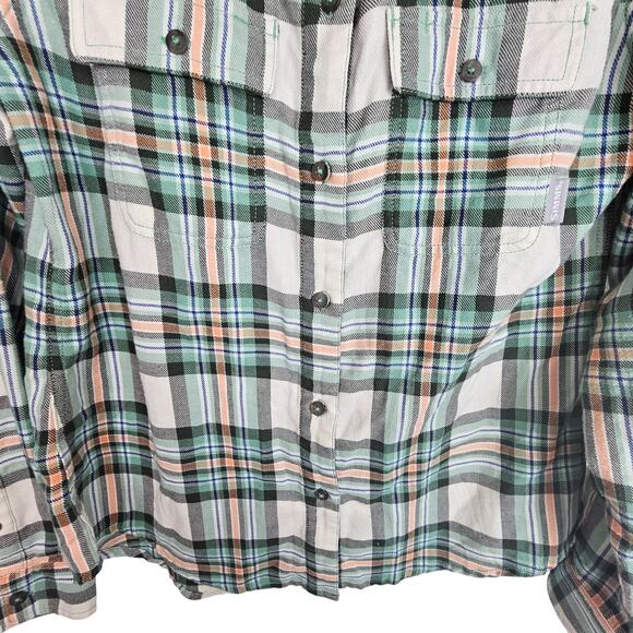 Simms Womens Flannel Shirt Plaid Size M Gorpcore Outdoor Weekend Vibes Fishing - Picture 3 of 8